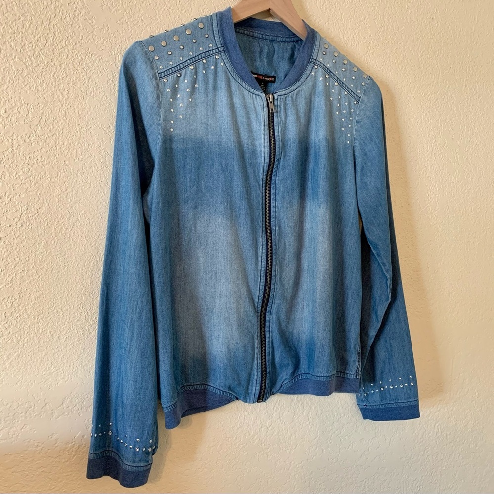 Macy’s mstylelab Full-Zip Ombré Denim Jacket - Picture 2 of 9